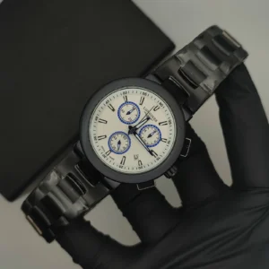 Master Grade Chronograph Watch – White Dial Blue Chrono