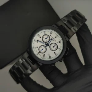 Master Grade Chronograph Watch – White Dial Black Chrono